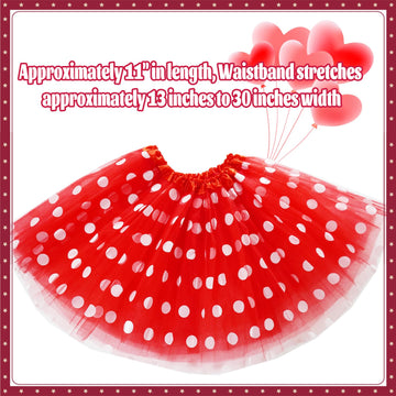 GUANGHE Girls Polka Dot Tutu Skirt - Red, White, Black, Blue - Halloween, Christmas, Birthday Costume