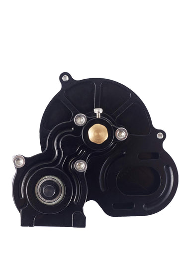 RZXYL 1/10 RC Car Transmission Case Gearbox with Gear Full Alloy Assembled for SCX10 SCX10 II 90046 90047 RC Crawler Car, Black
