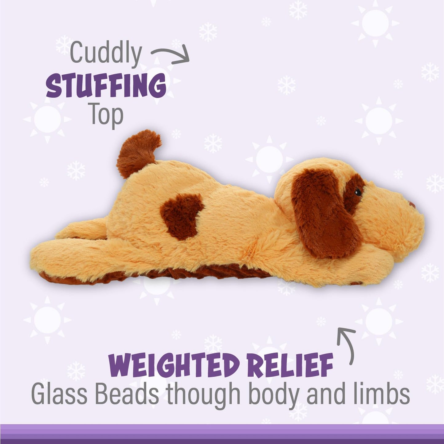 1I4 Group Jumbo Weighted Hugs By Warm Pals - Dog - 4Lbs - Cozy Microwavable Lavender Scented Plush Toys - Stuffed Animal - Calmi