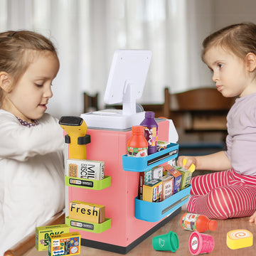 Deao Cash Register Toy Coffee Shop- 3-In-1 Interactive Pretend Play Set With Water Dispenser & Real Calculator, Learning Toy For