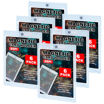 Torontokyo 6 Count Magnetic Card Holders For Trading Cards, 35Pt Baseball Card Holder Protector Hard Plastic Trading Card Case S