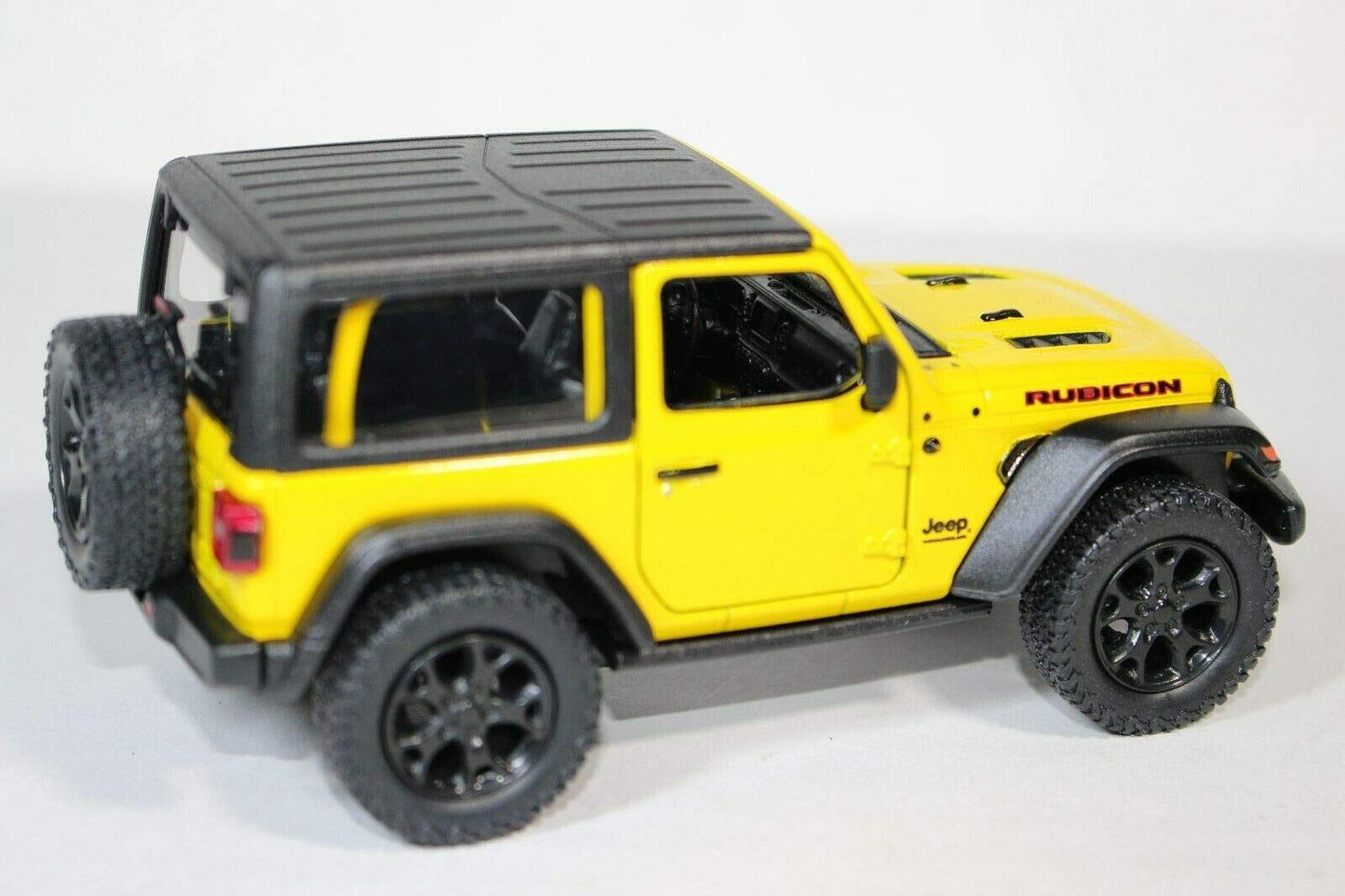 Kinsmart 2018 Jeep Wrangler Rudicon Hard Top Yellow 5'' 1:34 Scale Die Cast Metal Model Toy W/ Pullback Action