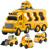 TEMI Construction Truck Boy Toys for 3-5 Year Old Toddlers - Toys for 3 4 5 6 7 Years Old Engineering Transport Vehicle Carrier