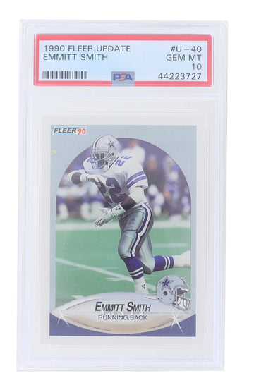 Nfl 1990 Fleer Update #U-40 Emmitt Smith Rc Hof Psa 10