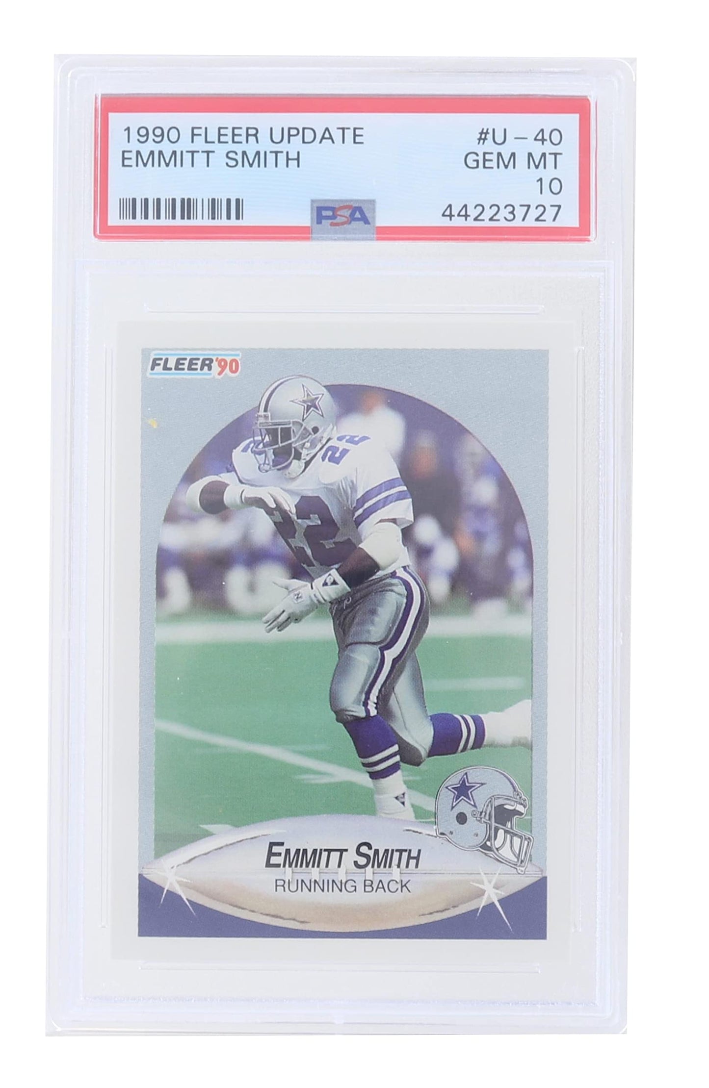 Nfl 1990 Fleer Update #U-40 Emmitt Smith Rc Hof Psa 10