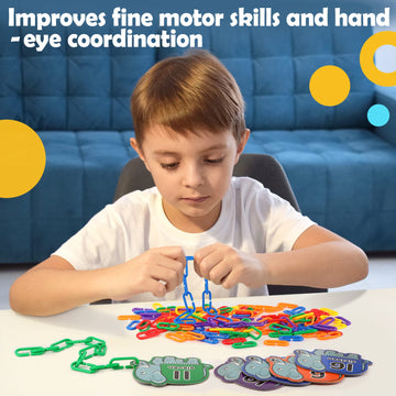 Aizweb 240Pcs C-Clips Hooks Plastic Chain Links - Counting & Linking Activity Kit, Sensory Toys For Toddlers, Develops Kid'S Fine Motor And Color Recognition & Sorting Skills,Educational Learning Toys