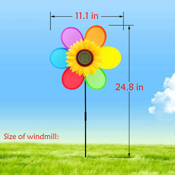 Frantlna Sunflower Pinwheels Outdoor Wind Spinners Yard Garden, Lawn Pinwheels Bulk Wind Toys For Kids, Colorful Flower Windmill