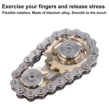 Bike Chain Gear Fidget Spinner, Metal Sprocket Chain Fidget Toy, Stress Anxiety Relief Fidget Toy Finger Spinning Toy For Kids S
