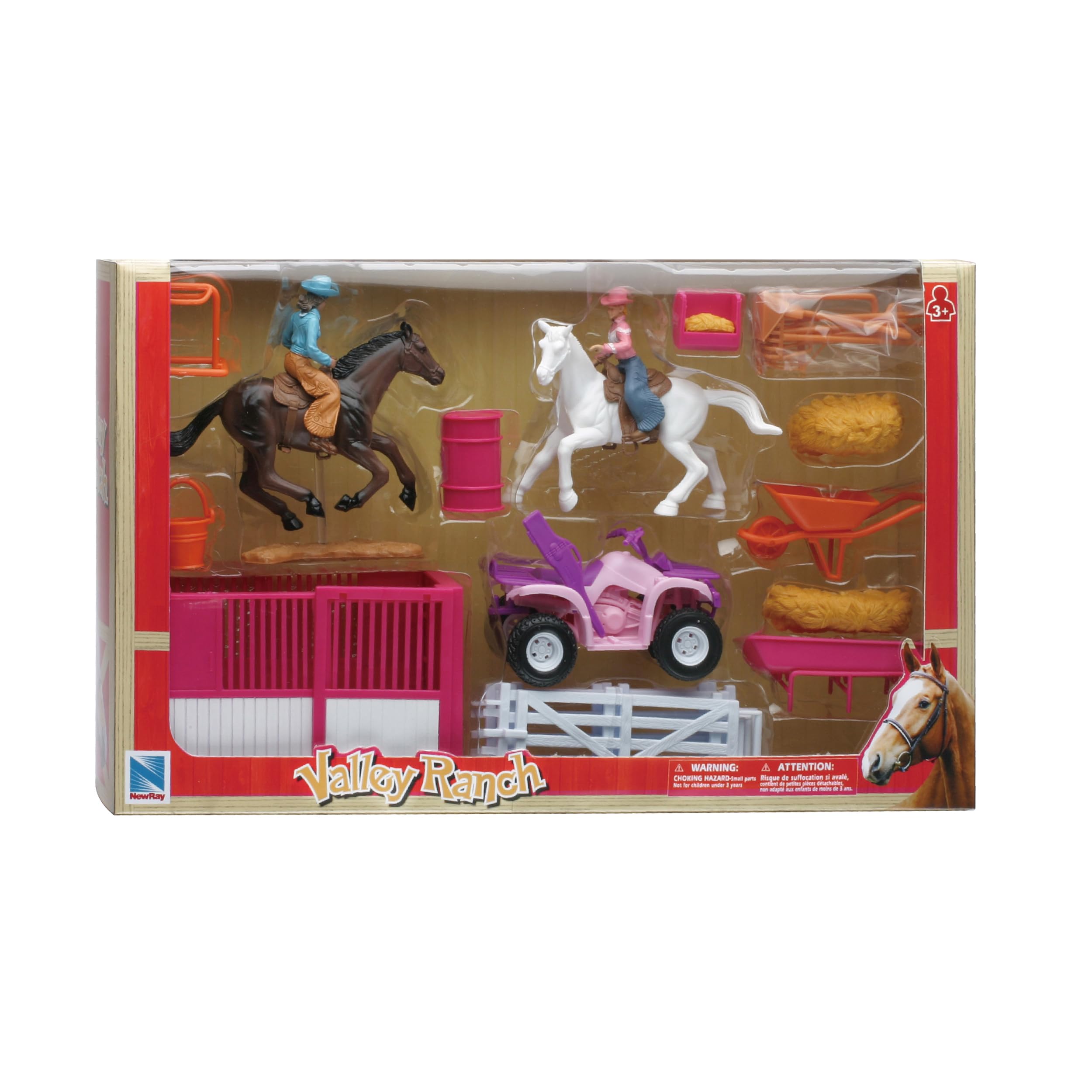 NEWRAY, Coffret de la ferme VALLEY RANCH avec grange animaux et
