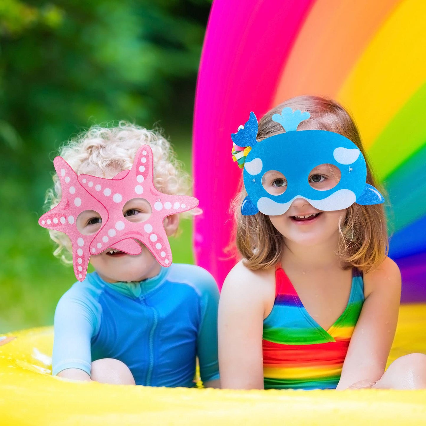 Ocean Animals Felt Masks Sea Animal Masks for Under The Ocean Themed Birthday Halloween Masks Dress Up Costume Party Supplies (3