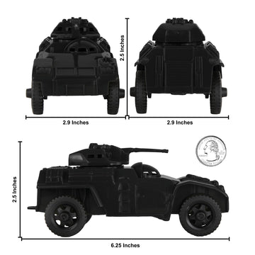 TimMee RECON PATROL Armored Cars - Black Plastic Army Men Scout Vehicles