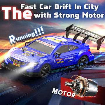 Sakeye Remote Control Car for Kids, 1/16 RC Drift Car RC Cars Toys for Boys, 4WD 2.4GHz Drifting RC Car Blue High Speed Hobby Ra