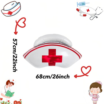 CYMYLAR Nurse Cap Balloons 3 PCS/Nurse Party Decorations/Nurse Graduation Decorations/Nursing Graduation Party Supplies/Nursing