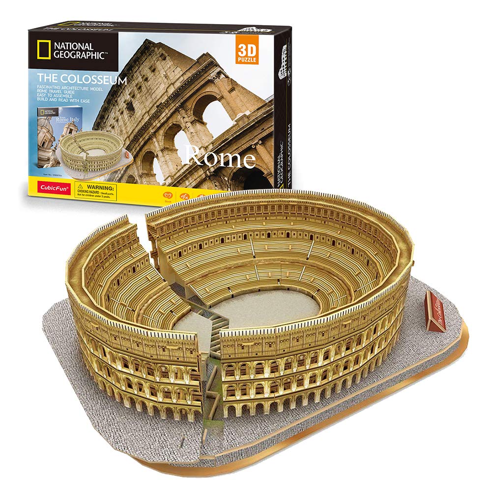 3D Puzzle - Puzzles For Kids Ages 8-10 - National Geographic Italy Rome Colosseum Toys For Girls & Boys - Art Stem Projects For Kids Ages 8-12 - Classroom Decorations, 131 Pieces