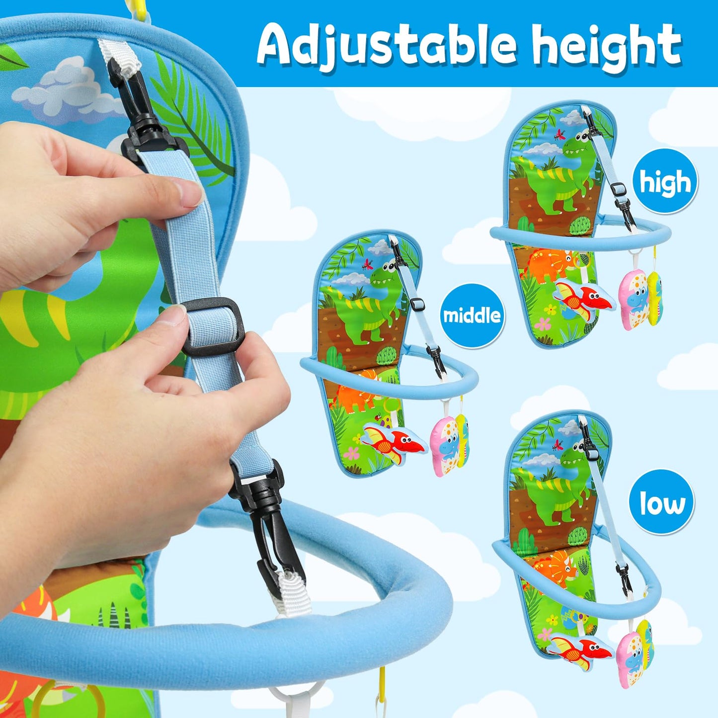 Okooko Car Seat Toy Car Seat Activity Arch Toy Rear Facing Car Seat Toy With Mirror Squeaker Ringing Bell Adjustable Easy Drive Non-Toxic Travel Sensory Toy For Infant Baby 6-12 Month