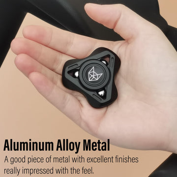 Freelove Upgraded Fox Tri 1.8'' Fidget Spinner with Steel Beads Luminous Metal Spinners Toys for mature-themeds enhanced Bearing 2~4 Min Autism Sensory ADHD Anxiety Focus Meditation Aluminum Alloy Black