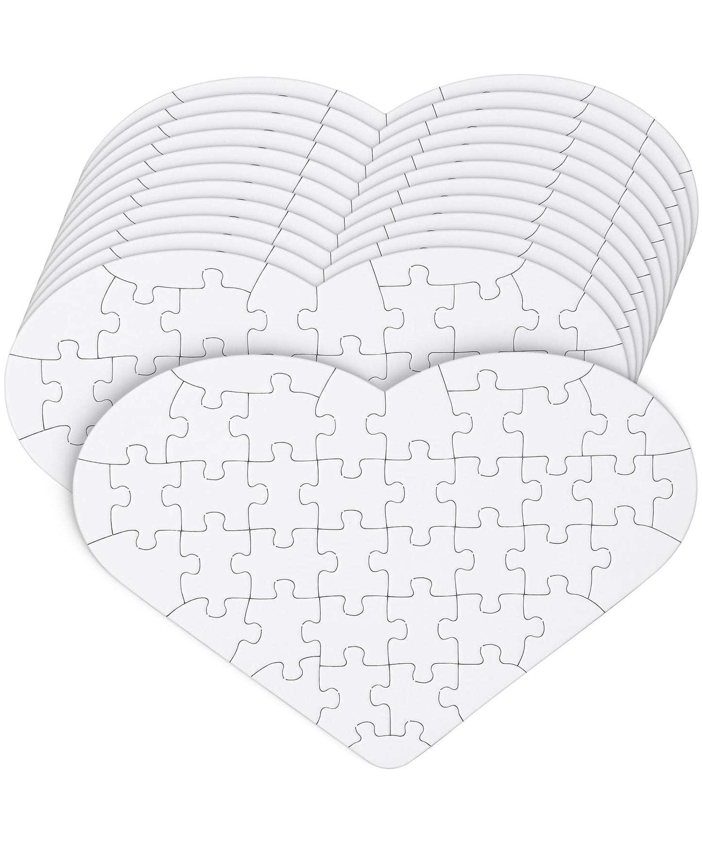 Mr. Pen- Blank Puzzle, 12 Pack, 40 Pieces/Pack, 9.3'' X 6.2'', Heart Shaped White Puzzle, Blank Puzzles To Draw On, Easter Gift