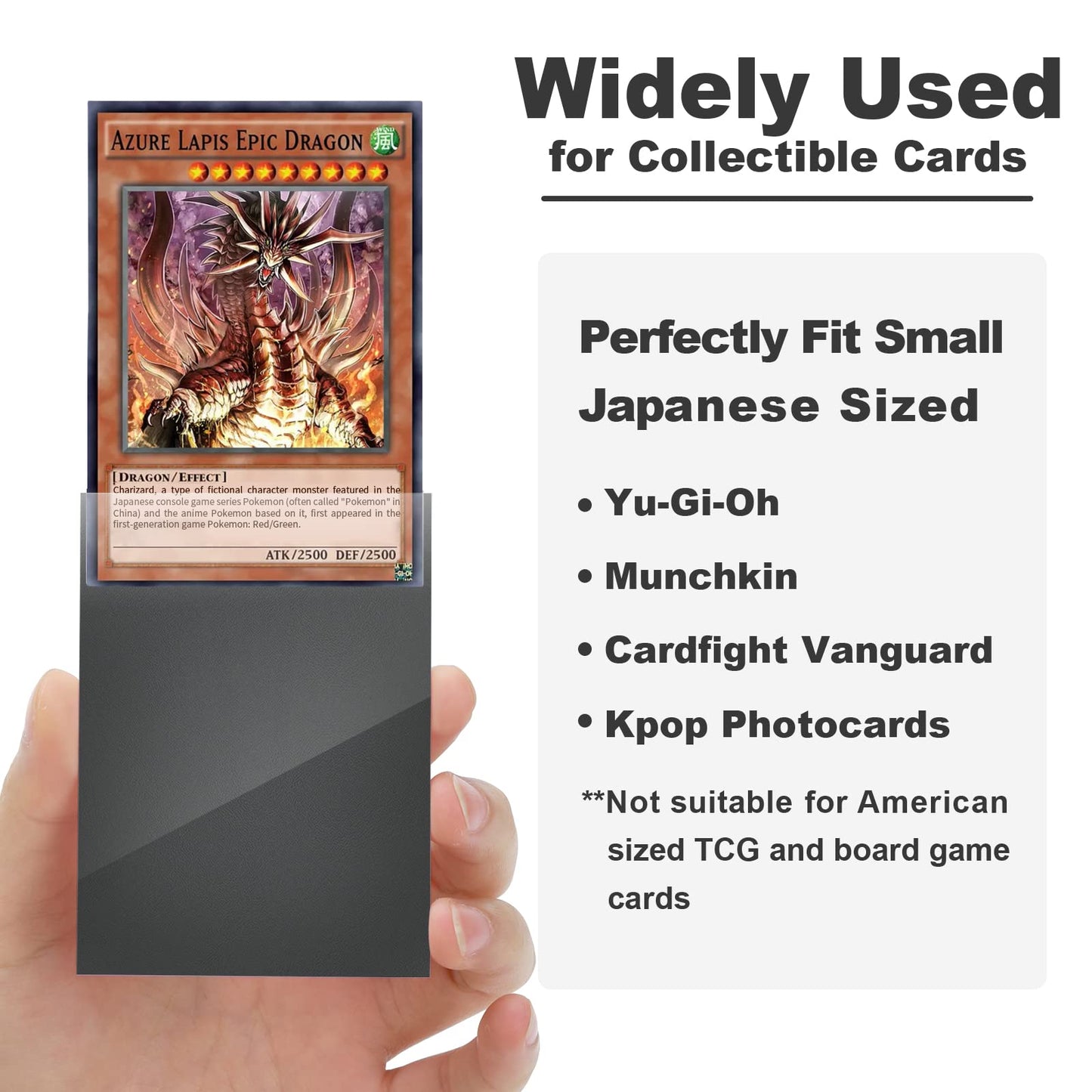 Yu-Gi-Oh Grey Card Sleeves - 200 Pack Japanese Size Textured Back Perfect Shuffling Protects Trading Cards & Photocards