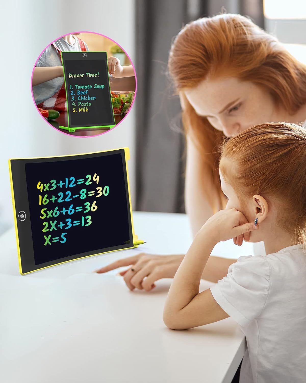 TECJOE 2 Pack LCD Writing Tablet, 8.5 Inch Colorful Doodle Board Drawing Tablet for Kids, Kids Travel Games Activity Learning To