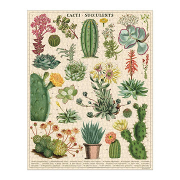 Cavallini Papers & Co. Cacti & Succulents 1,000 Piece Puzzle, Multi
