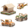 SainSmart Jr. Woodworking Kit - 4-in-1 STEM Projects Set, DIY Wood Crafts for Kids, Multicolor, Model 20-352