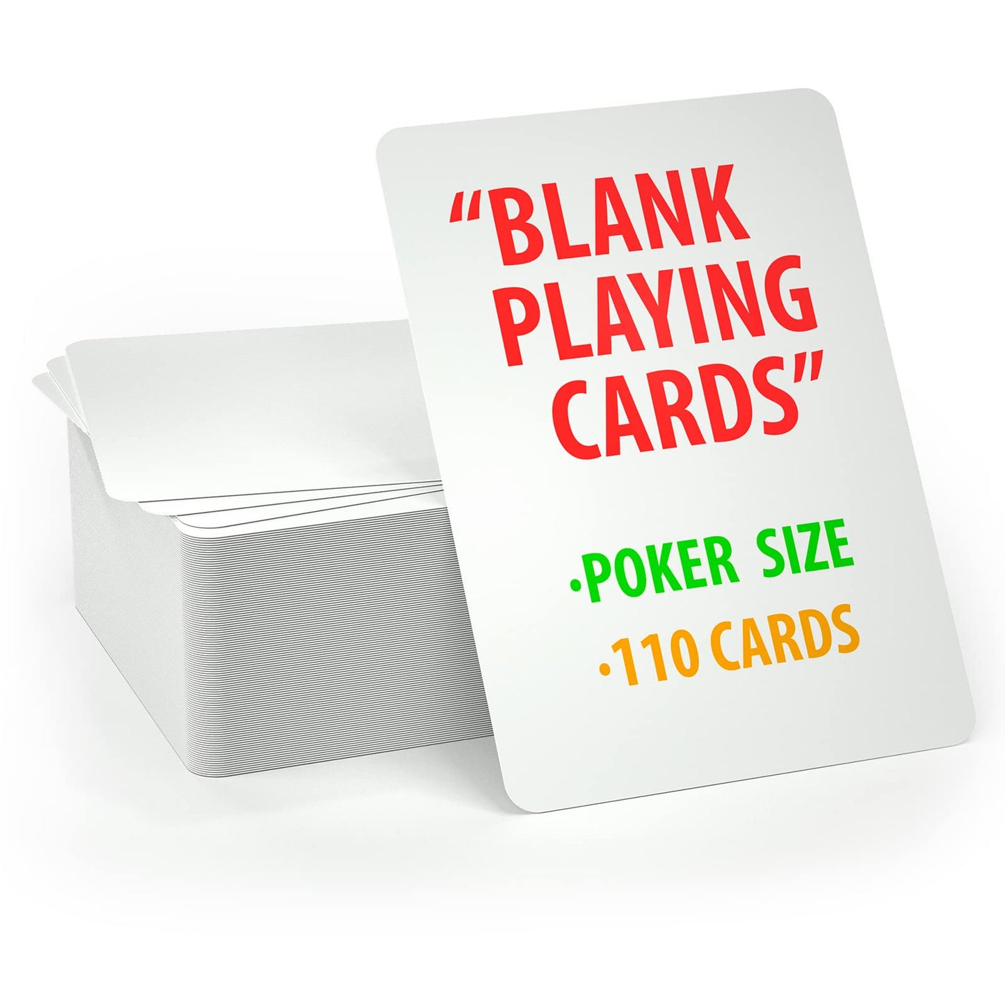Wjpc 110Pcs Poker Size Blank Playing Cards, Index Flash Cards, Learning Cards For Diy Game Card Writing Drawing Painting