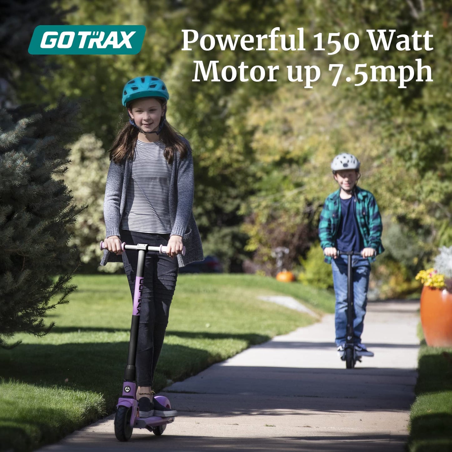 Gotrax GKS Electric Scooter for Kid Ages 6-12, Max 4 Miles Range and 7.5 Mph Speed, 6 Solid Rubber Wheels UL2272 Certification,
