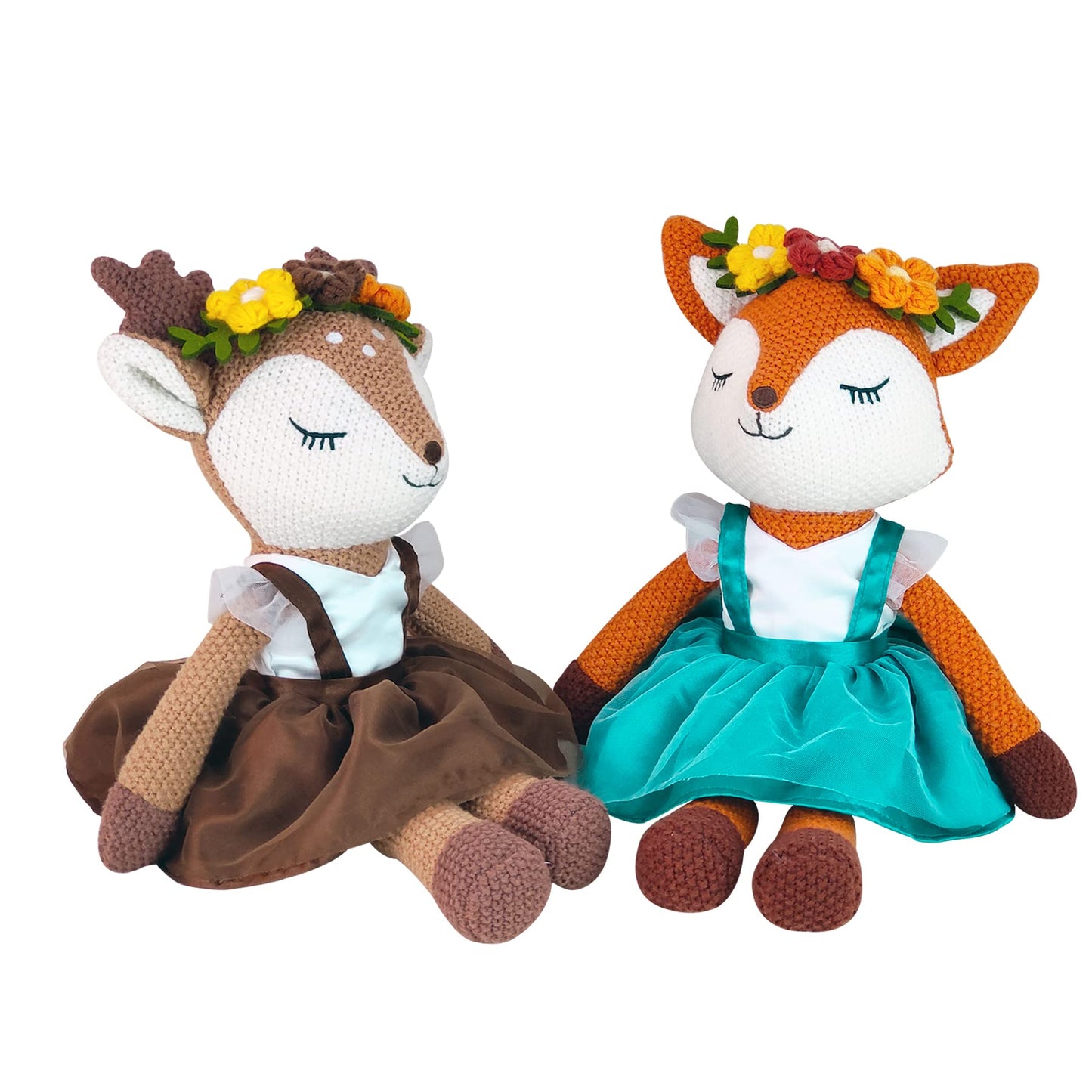 Justqunseen Deer Stuffed Animal, 17' Reindeer Plush Toys, Cute Stuffed Animals Deer Ballerina Doll, Stuffed Animals For Girls, Soft Plush Doll Animal Toy, Christmas Birthday Gifts For Baby Kids Girls