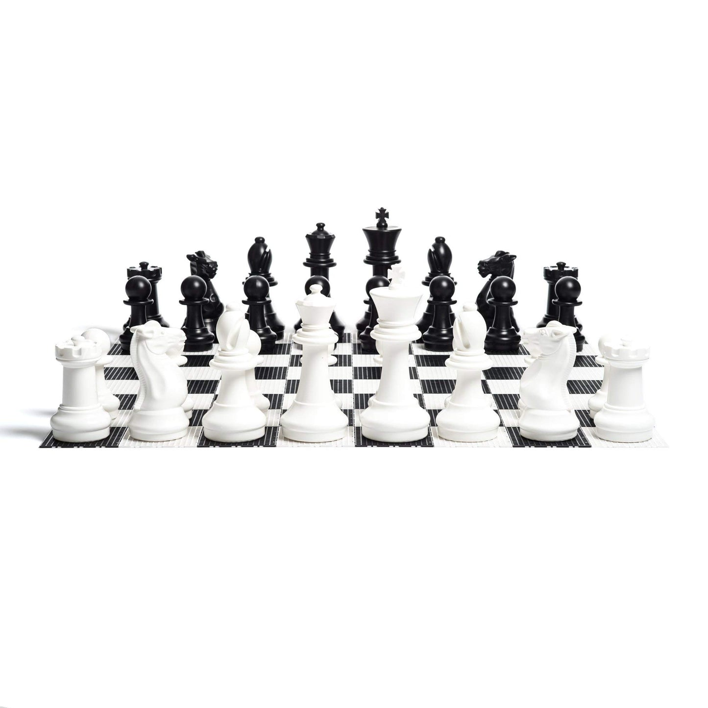 Megachess Large Premium Chess Pieces Complete Set With 16 Inch Tall King - Black And White