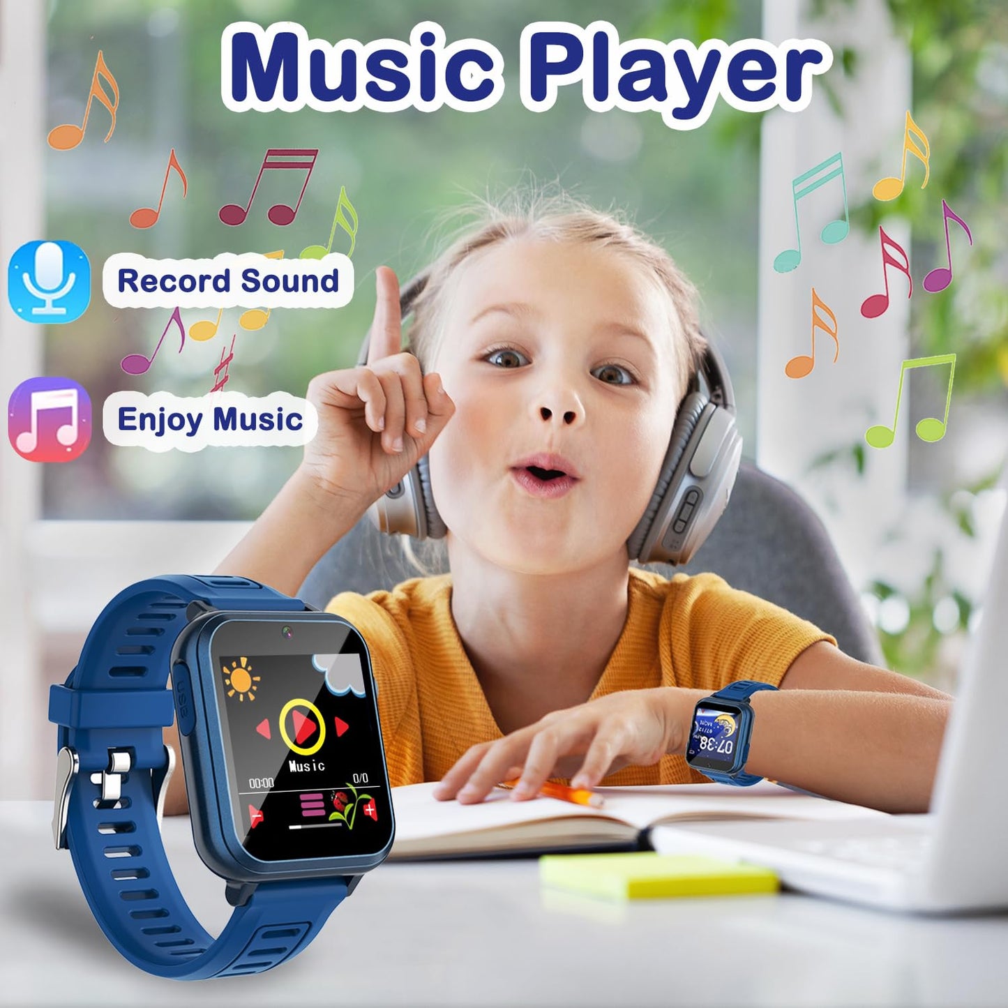 Cosjoype Kids Game Smart Watch For Boy, With 24 Games Hd Touchscreen Camera Recorder Music Alarm Calculator Storybook Flashlight