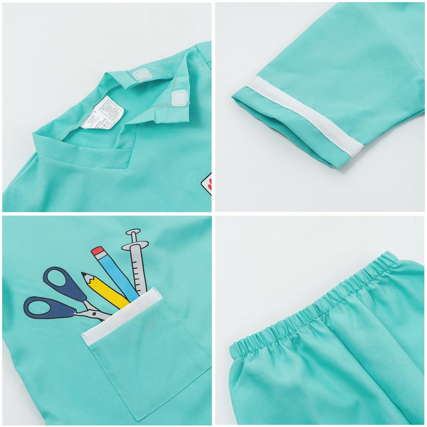 Lontakids Kids Animal Doctor Role Play Costume Veterinarian Pretend Play Dress Up Set With Medical Kit (3-6 Years, Light Green)