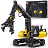 Mould King Crawler Hydraulic Wood Grabber Building Sets, 17077 Engineering Excavator Model Kit, Air Pumps Construction Set, MOC