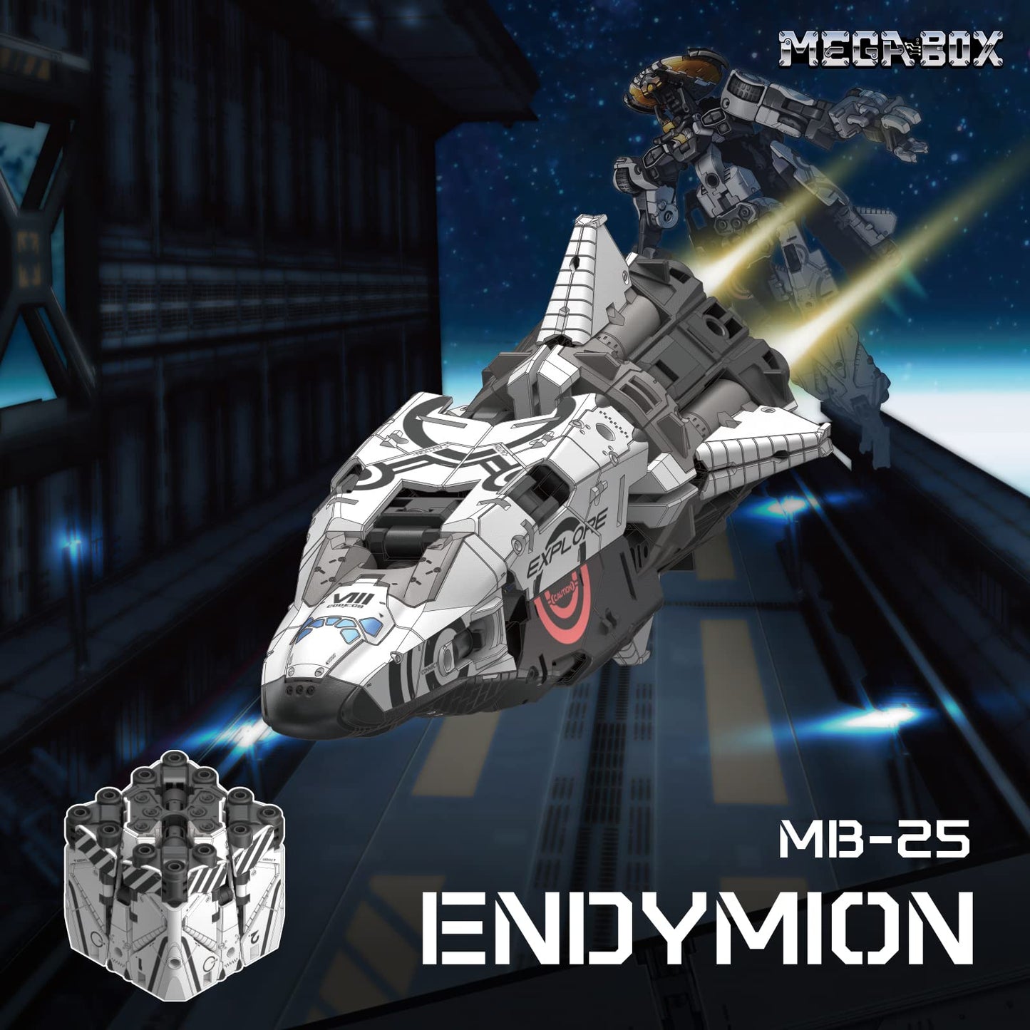 52Toys Megabox Mb-25 Endymion Deformation Toys Action Figure, Converting Toys In Mecha And Cube, Perfect Birthday Party Gift For Teens And Adults