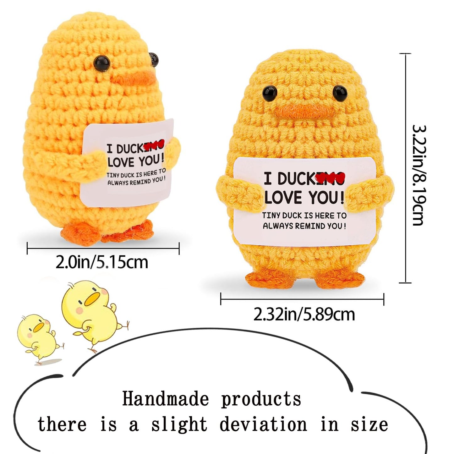 Valentines Day Gifts For Her Him Inspirational Crochet Positive Duck Anniversary Birthday Gifts For Women Cute Handmade Knitted