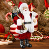 Uten 11'' Santa Claus Decorations With Glasses Blessing Letter And Gifts Bag, Christmas Standing Figurine Ornaments For New Year