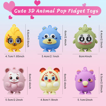 12 Pack Animal Pop Balls Party Favors for Kids,3D Pop Balls Fidget Toys,Birthday Easter Gifts for Boys & Girls,Goodie Bag Stuffe