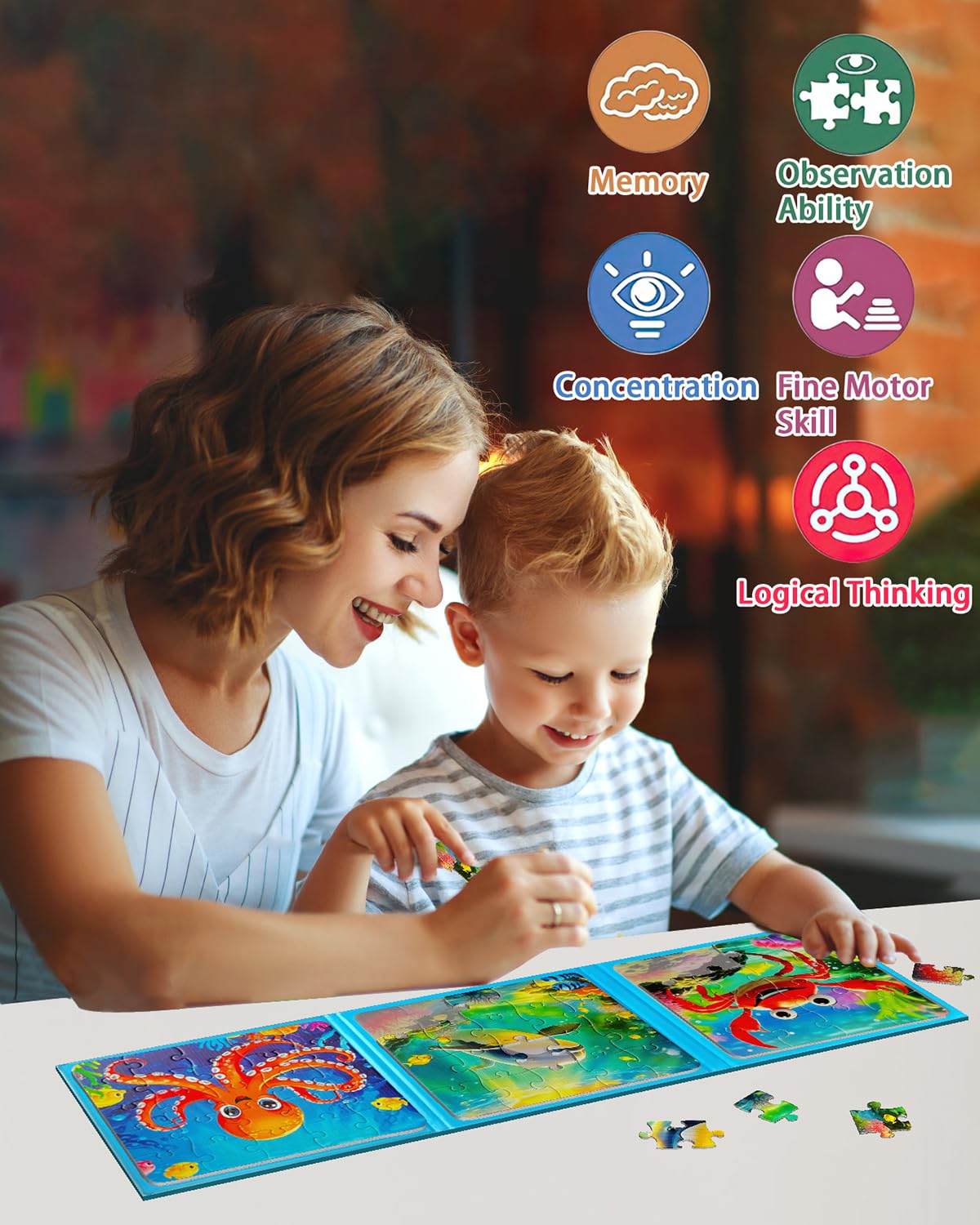 Magnetic Puzzles For Kids 4-6, Children Travel Puzzle Book Activity Toys Games For 3 4 5 6 Years Old Kids Boys Girls In Car Airp