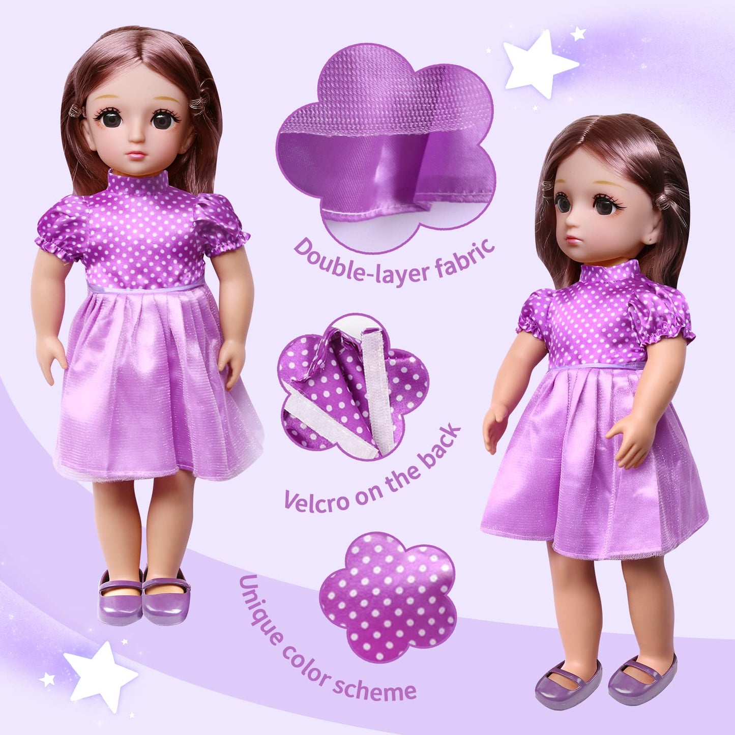 Mlcnles 18-Inch Doll Clothes Accessories - Children'S Day Present For Doll Princess Costume Dress Decorative Accessories Fits Al