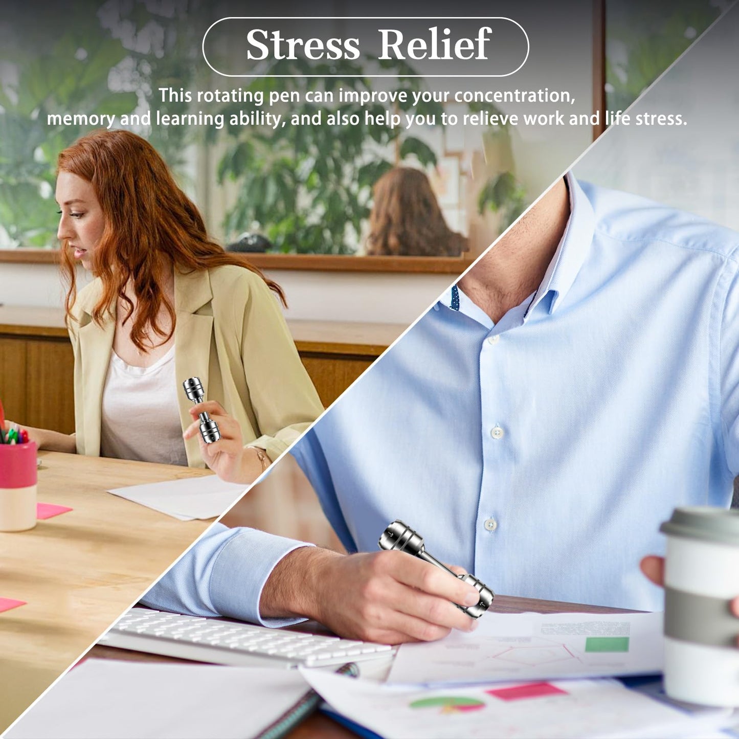 Fidget Toys Fingertip Dumbbell For Adults, 2 In 1 Edc Metal Fidget Spinners, Fidget Spinner For Anxiety Relief Autism Therapy, A