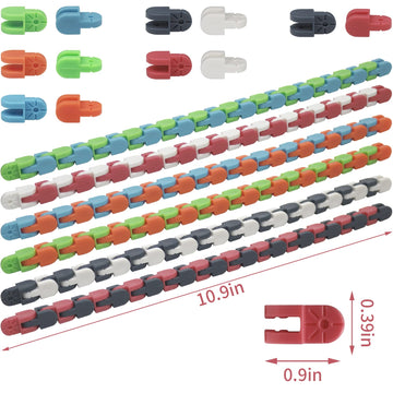 Lendod 18 Pack Wacky Tracks Snap And Click Fidget Toys Finger Sensory Toys, 24 Links Snake Puzzles For Stress Relief, Party Bag Fillers, Party Supplies