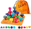 Skoolzy Toddler Peg Board 38 Pcs With Ebook - Pegboard For Toddlers - Stacking Peg Board - Color Matching & Shape Recognition Toy For Toddlers 3+