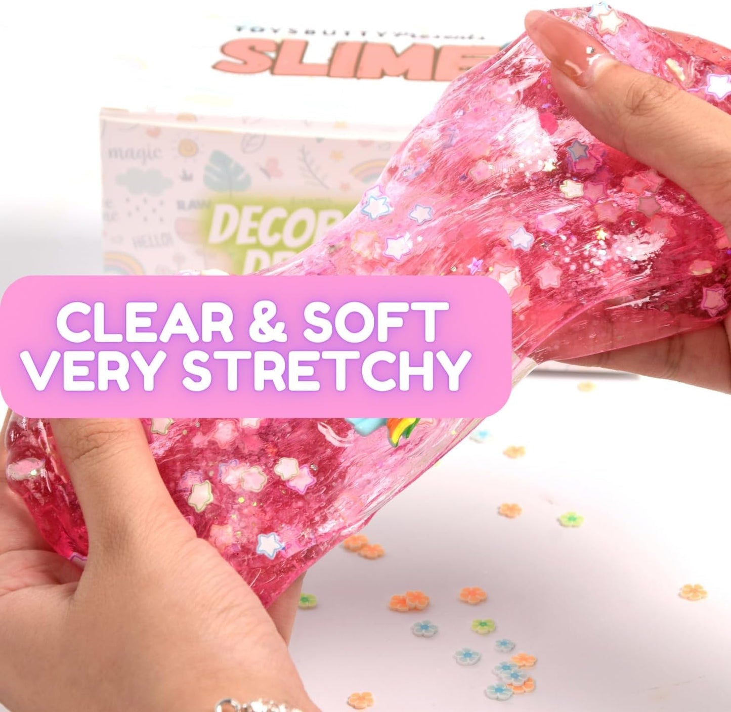 Toysbutty 2 Slime Pack Clear Crystal Slime & Cloud Slime Kit For Girls Boys, Create With Kids Fairy Tales Theme, Premade Slime M