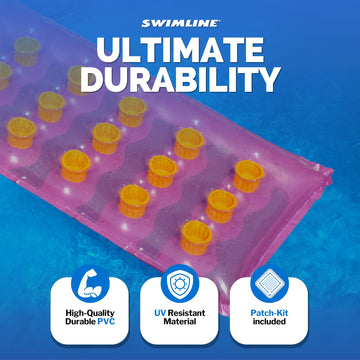 Swimline 76'' 18 Pocket Inflatable Mattress - Pink
