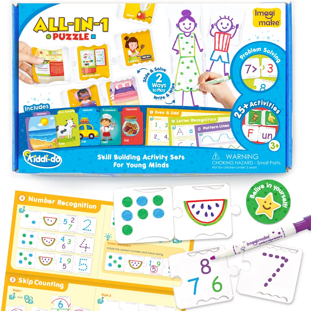 Imagimake - Kiddi-Do All-In-1 Puzzle - 25+ Activities - Learning & Educational Toys For 3 Years & Above