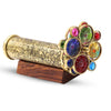 RII Handcrafted Etched Floral Pattern Lacquered Brass Kaleidoscope Includes Two Separate Turning Wheels-A Perfect Addition to an