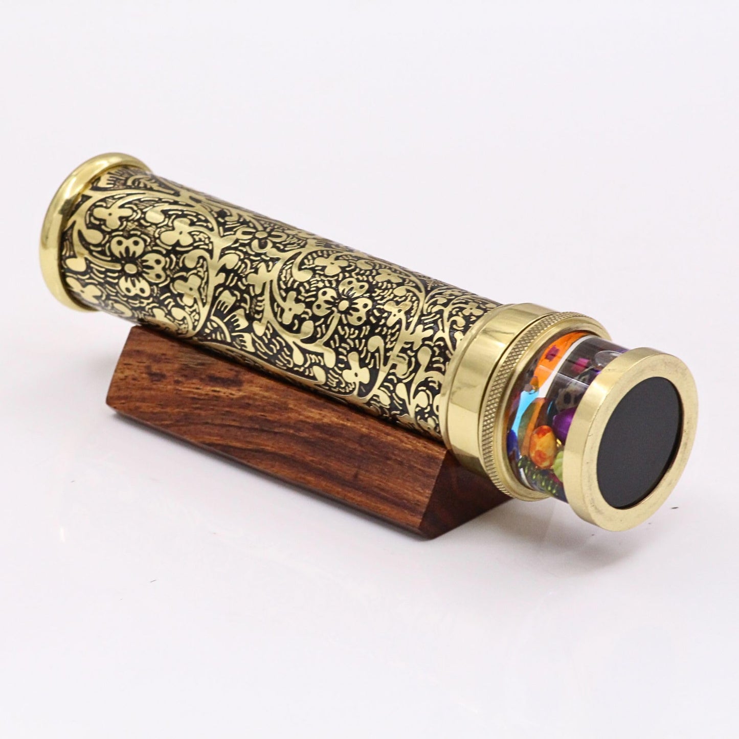RII Handcrafted Giant Etched Brass Lacquered Kaleidoscope, Oil Object Chamber Classic Kaleidoscope-Unique Gift Ideas for Someone