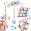 Halloscume 5 Pcs Keyboard mature-themed Fidget Toy Clicker Toy in 5 Styles Keyboard Fidget Keychain Cube Mechanical Key Button Clicker Stress Relief Gift for Office Home Pass Time (Pastel Colors)