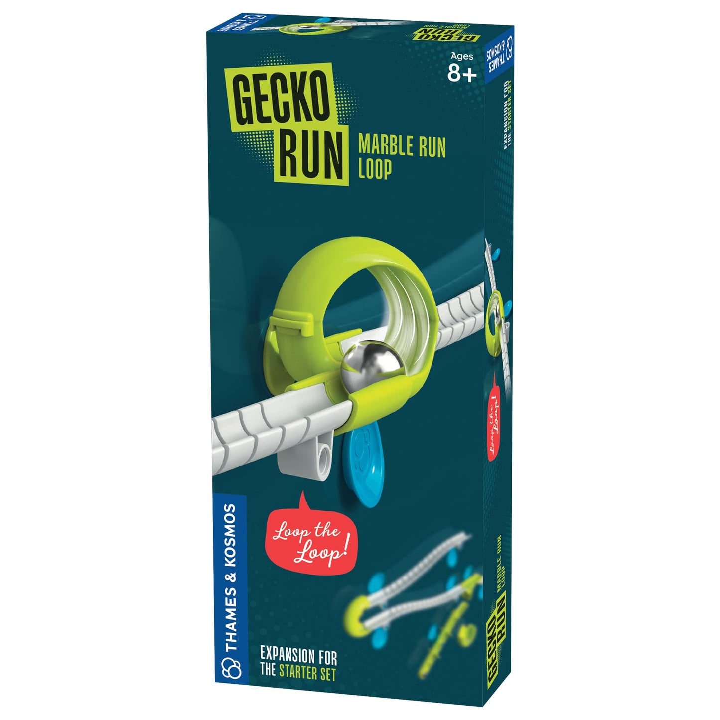Gecko Run Marble Run Loop Expansion Pack By Thames & Kosmos - Extra Stunt For Vertical Marble Run Starter Set; Fast, No-Mess Set