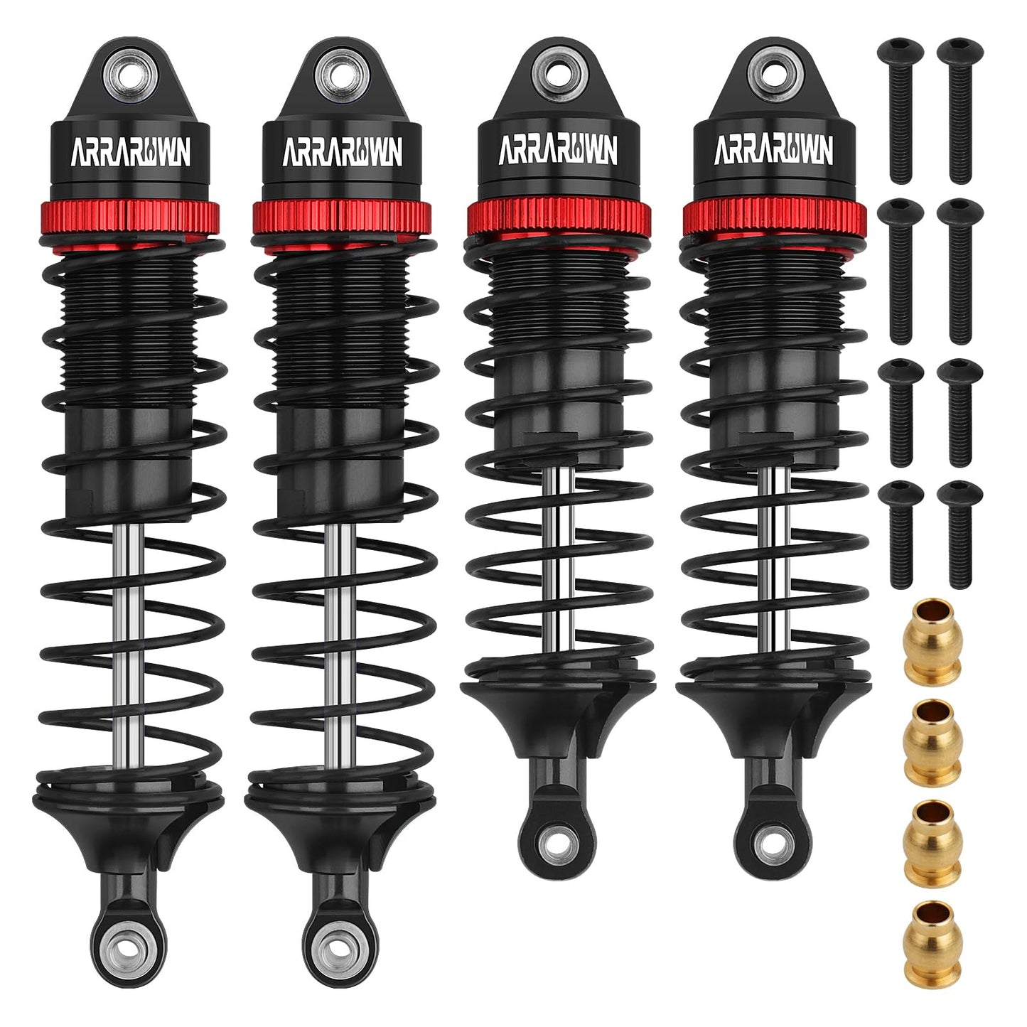 RC Car Shocks Set 4PCS Update Parts Compatible with 1:10 Scale Trax Slash/Rustler/Stampede/Hoss VXL 4x4 2WD Front & Rear Shock A
