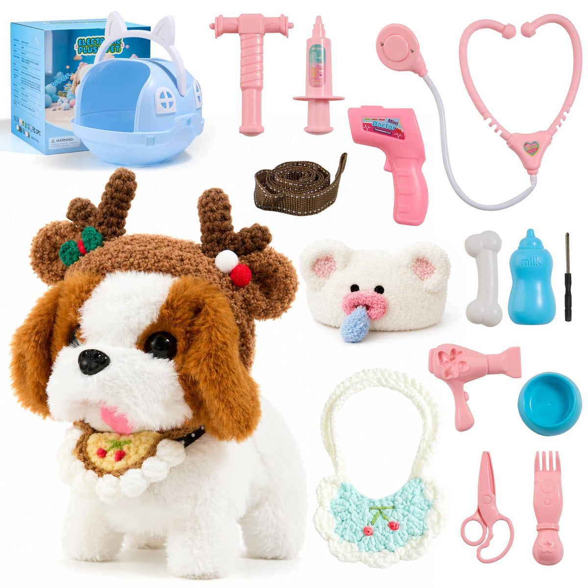 wizwink Interactive Electronic Plush Dog Toy, Walking Barking Puppy